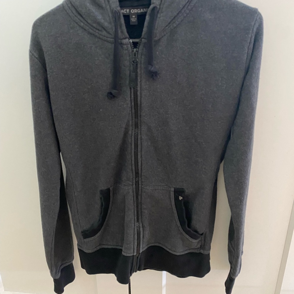 Pact Organic Cotton Charcoal Grey Hoodie Sweatshirt